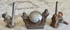 Vintage Lead Anti-Aircraft Gunners and Spotlight - Picture 1 of 7