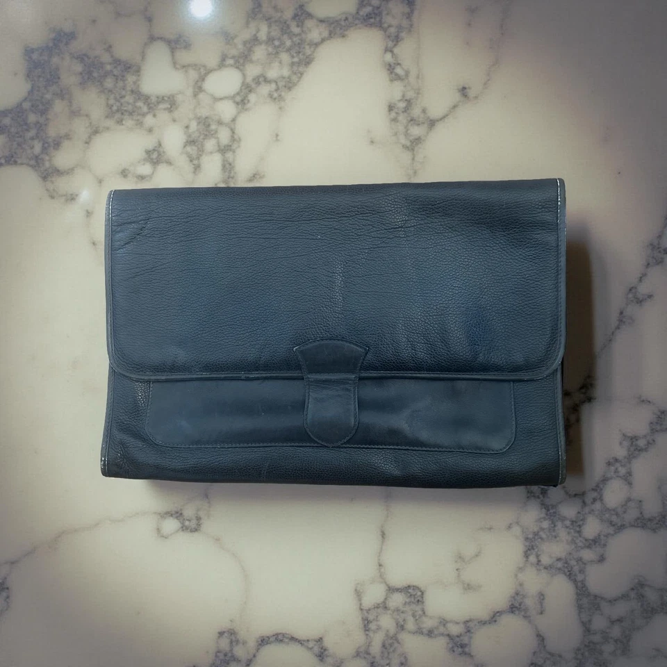 Fendi Vintage SAS Maletín Cuero - Negro - Compartimiento con Cremallera 15” X 10”! Foto 1 de 4