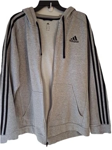 Adidas hoodie men's large full zip  Color: Gray - Picture 1 of 5
