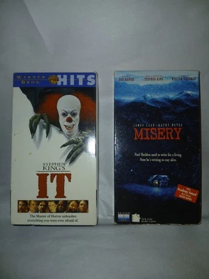 Stephen Kings It And Misery Vhs Tape Lot Horror Pennywise Foto 1 de 4