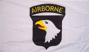 WHITE 101ST AIRBORNE FLAG NEW 3ftx5ft better quality usa seller  - Picture 1 of 4
