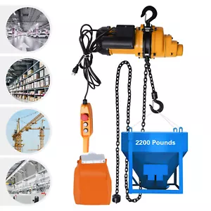 1 Ton Electric Chain Hoist w/ 13FT Double Chain Lifting Single Phrase 110V 20Mn2 - Picture 1 of 19