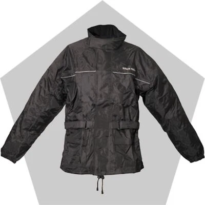 MODEKA REGENJACKE 080230 schwarz Motorradjacke Regen Jacke +Reflexbiesen +Gürtel - Bild 1 von 3