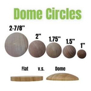 10- Wooden Round Domed Circles- Craft Wood Circles Domed Circles Wood Disc  - Picture 1 of 10