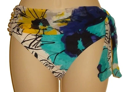 Biquíni feminino Be Creative azul floral cintura média tamanho 8 novo - Imagem 1 de 4