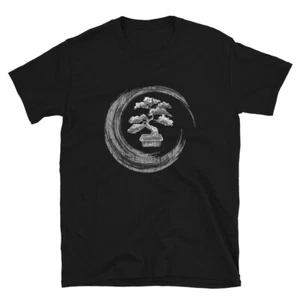 Bonsai Tree Enso Circle T-Shirt - Vintage Zen Calligraphy Art Gift - Picture 1 of 4