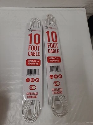 Two StarMaker Cable USB-C to iDevices Fast Charging 10' - Image 1 of 4