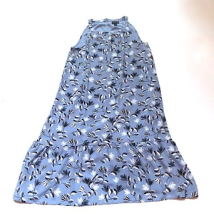 J. Jill Wearever Collection Large Floral Blue Flounce Maxi Dress Lined Size S - Picture 1 of 10