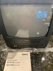 Symphonic 13" TV VCR CRT VHS Player Recorder Combo Gaming SC313C w/ Remote+Book - Picture 1 of 12