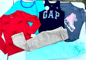 NEW lot of 6 Girls Clothes Pants Tee Gap T-shirt 6 7 8 Summer Spring Fall - Picture 1 of 21