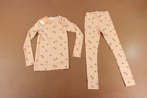 Koalav Girls Size 6 Light Peach Acorn Printed 2 Piece Long Sleeve Pajama Set NWT - Picture 1 of 5