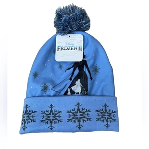 Disney Else Frozen II Hidden Truth Kids Toboggan Beanie Blue NWT - Picture 1 of 4
