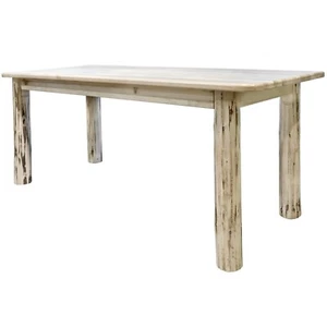 Amish LOG DINING TABLE 6 ft Rustic Kitchen Tables Made in USA Montana - Picture 1 of 6