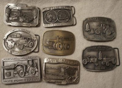 Vintage Buckle Lot of 8, Case,Tractors, Loaders, Farm Equipment, pewter buckles, - Image 1 of 4