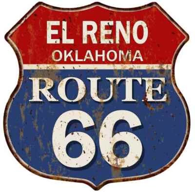 CHICO CREEK SIGNS EL RENO, OKLAHOMA Route 66 Shield Metal Sign Man Cave Garage 211110013208