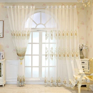 1x2.7m DIY Curtain Drape Fabric Cloth Mesh Tulle Voile Embroidery Semi-finished - Picture 1 of 6