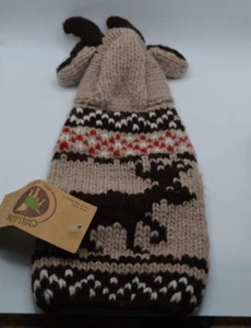 Chilly Dog Wool Sweater Moose Hoodie XXS from Equador NWT - Picture 1 of 12