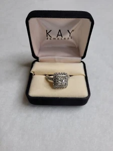 1.75ctw 14k White Gold Diamond Engagement Princess Halo Ring Size 7.25 Natural - Picture 1 of 12