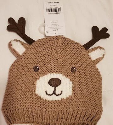 Carter's Baby Boys & Girls Knit Reindeer Hat 3-9 Months - Image 1 of 4