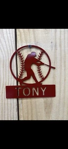 Custom Plasma Metal Cut Baseball Bat Sign With Name - Picture 1 of 1