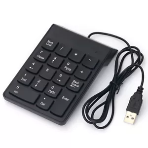 Portable 2.4G Wired Digital Keyboard USB Number Pad 18 Keys Numeric KeypH^$6 - Picture 1 of 7