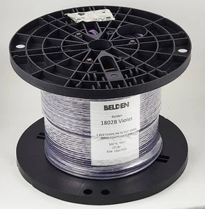 Belden 1802B 2-Pr Parallel Digital Audio Cable - VIOLET - 500Ft Spool - W159 - Picture 1 of 9