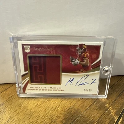 Michael Pittman Jr 2020 Immaculate Collegiate Gold Rookie Patch Auto RC #16/25 - Image 1 of 3