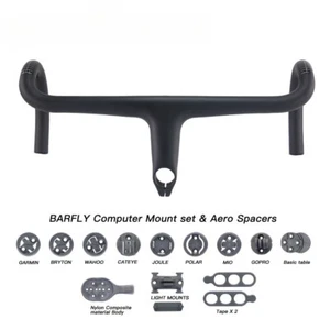 Manillar integrado de carbono de 6 grados para bicicleta de carretera 400/420/440 mm con montaje en computadora - Imagen 1 de 26