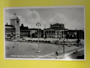 AK Leipzig - Augustusplatz mit Neuem Theater und Hochhaus um 1920 - Bild 1 von 2