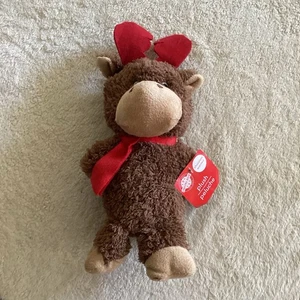 Weihnachtshaus braunes Rentier Plüschtier Stofftier Neu - Bild 1 von 9