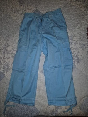 Pantalones cargo IZOD para mujer azul algodón capri recortados talla 6 Foto 1 de 3