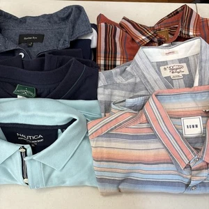 Wiederverkauf Paket Paket 6 Herren Shirts Gr. XL Pullover Knopf Freizeitkleidung Preppy - Bild 1 von 20