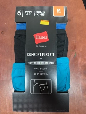 Hanes Comfort Flex Fit Men's String Bikini 6 Pack Medium Discontinued New - Image 1 of 3