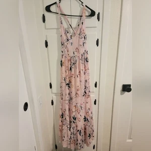 Lulus Tea in the Garden Pink Floral Print Pleated Tie Back Midi Dress - Picture 1 of 9
