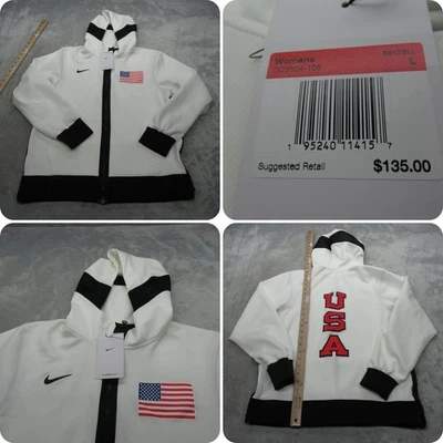 Sudadera con capucha Nike Team USA para mujer grande blanca térmica Showtime cremallera completa baloncesto nueva con etiquetas Foto 1 de 4