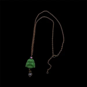 Collar Artesanal Negro Natural Perla Cuelga “Buda Feliz”  - Imagen 1 de 5