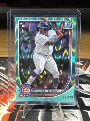 2025 Bowman Chrome Moises Ballesteros 122/199 Aqua Ray wave Refractor RC #42 - Image 1 of 3