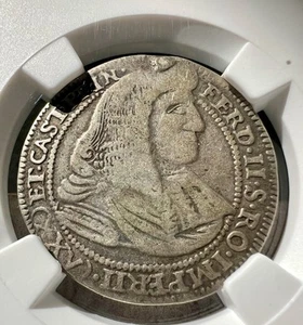 1680-1723 RARE ANTIQUE ITALY 25 SOLDI Coin NGC FINE Details Ferdinand II Gonzaga - Picture 1 of 9
