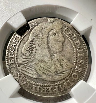 1680-1723 RARE ANTIQUE ITALY 25 SOLDI Coin NGC FINE Details Ferdinand II Gonzaga - Image 1 of 4
