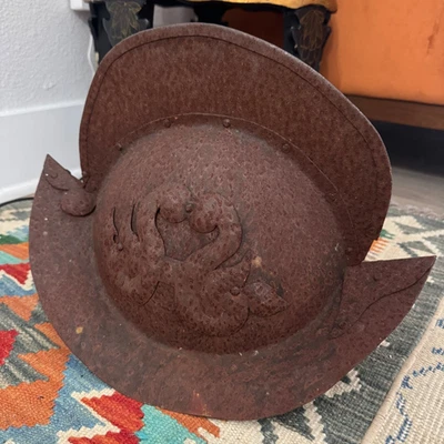 Антикварный испанский шлем мориона 19 века ручной ковки / церемониальный декоративный - Изображение 1 из 4