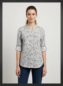 Neu Calvin Klein Damen Shirt Roll Up Langarm Knopfleiste Bluse Gr. XS - Bild 1 von 5