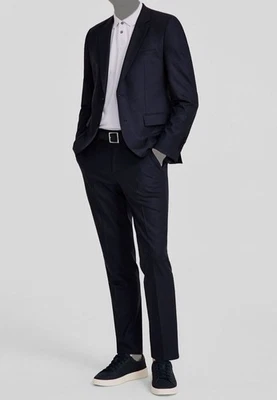 Hugo Boss Hombre Azul Lana Sólido Moderno Karl-Tom Chaqueta y Pantalones Traje Talla 42R Foto 1 de 4