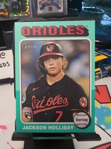 Jackson Holliday Short Print White Boarder Aqua 2024 Topps Heritage High Number  - Picture 1 of 2