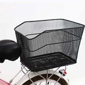 Rear Cycle Basket Bike Rear Rack Basket Wire Bike Basket Bike Cargo Basket - Picture 1 of 12