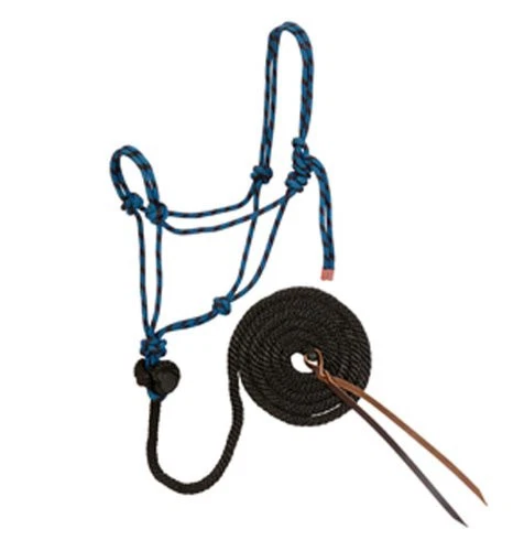 Halter de cuerda Weaver Hurricane azul y negro con plomo HORSE TACK 35-7800-R3 Foto 1 de 1