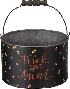 Primitives by Kathy Retro Halloween Bucket Trick or Treat Candy Kids Decor Black - Picture 1 of 2