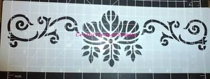 Plantilla de pared con borde de desplazamiento art deco piña para azulejos y manualidades 12" x 4" - Imagen 1 de 1