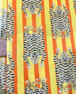 Tiger Print New 2.5 Yard Craft Indian Hand Block Print 1434 Pure Cotton Fabric* - Picture 1 of 10