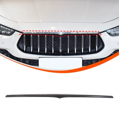 Tira de ajuste superior de la parrilla central del capó del coche para Maserati Ghibli 2018-2022 ABS carbono Foto 1 de 4