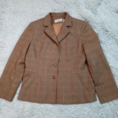 Traje Chaqueta De Colección Alfred Dunner Mujer Marrón 8 Pequeño Forrado Carrera Negocios Foto 1 de 4